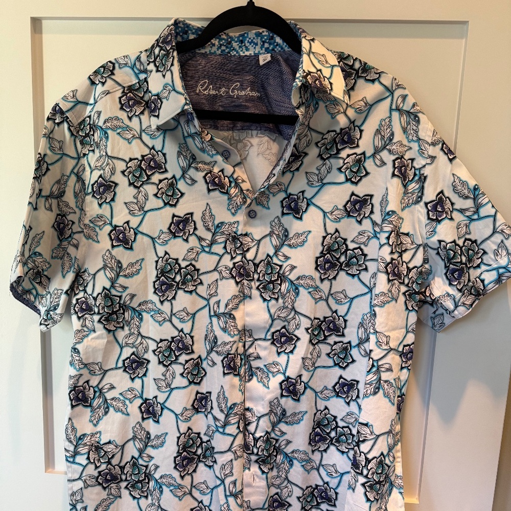 Robert Graham Floral Print Shirt Size XL